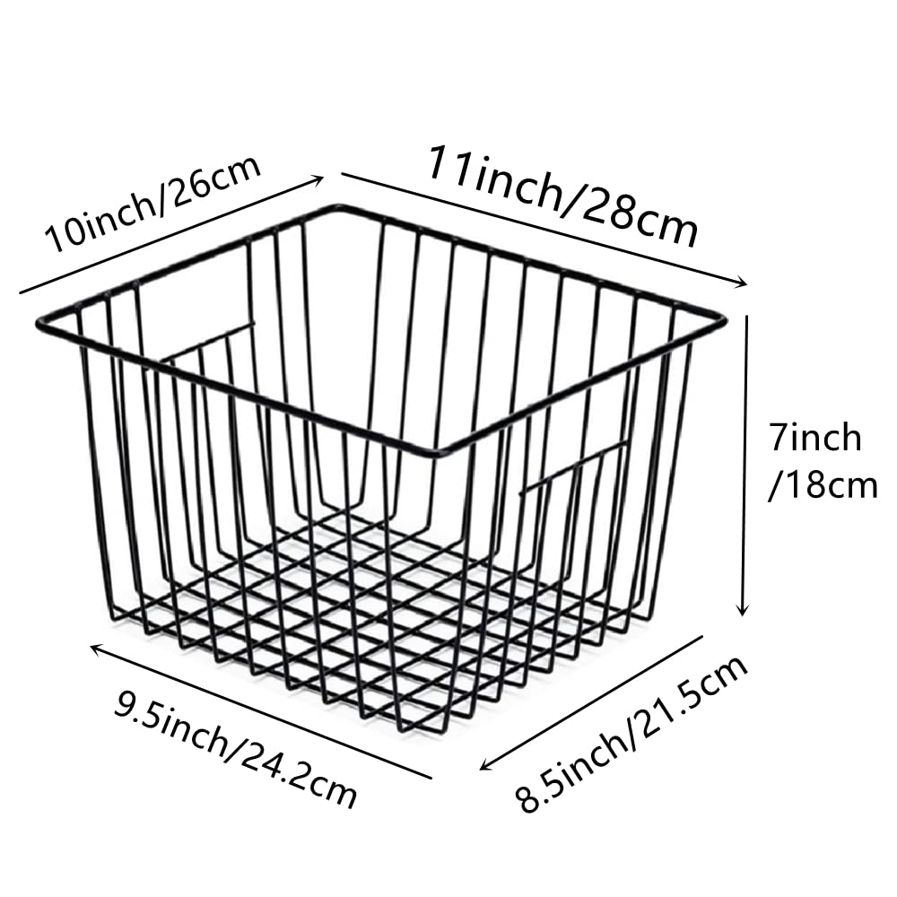 Slideep Wire Metal Basket Bin Storage Baskets Modern Farmhouse Food, Vegetable, Shampoo, Clothes, Fruits Storage Organizer Baske