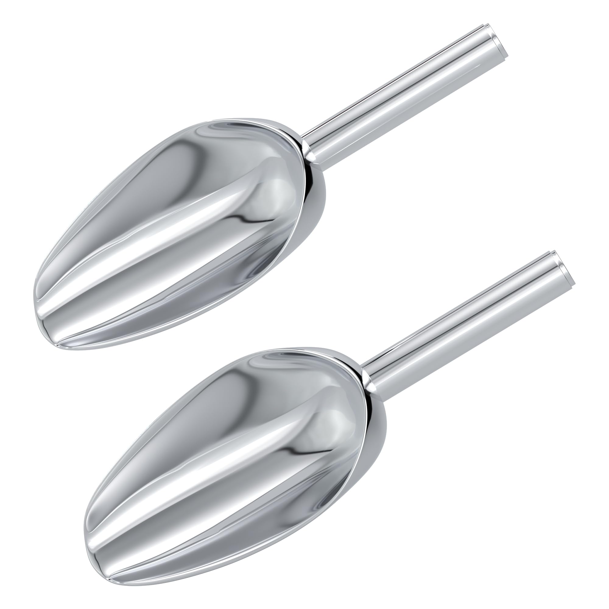 Olmaanseta Small Ice Scoop for Freezer,Stainless Steel Ice Scoop For Ice Bucket,Metal Food Scoop For Ice Machine 2 Packs