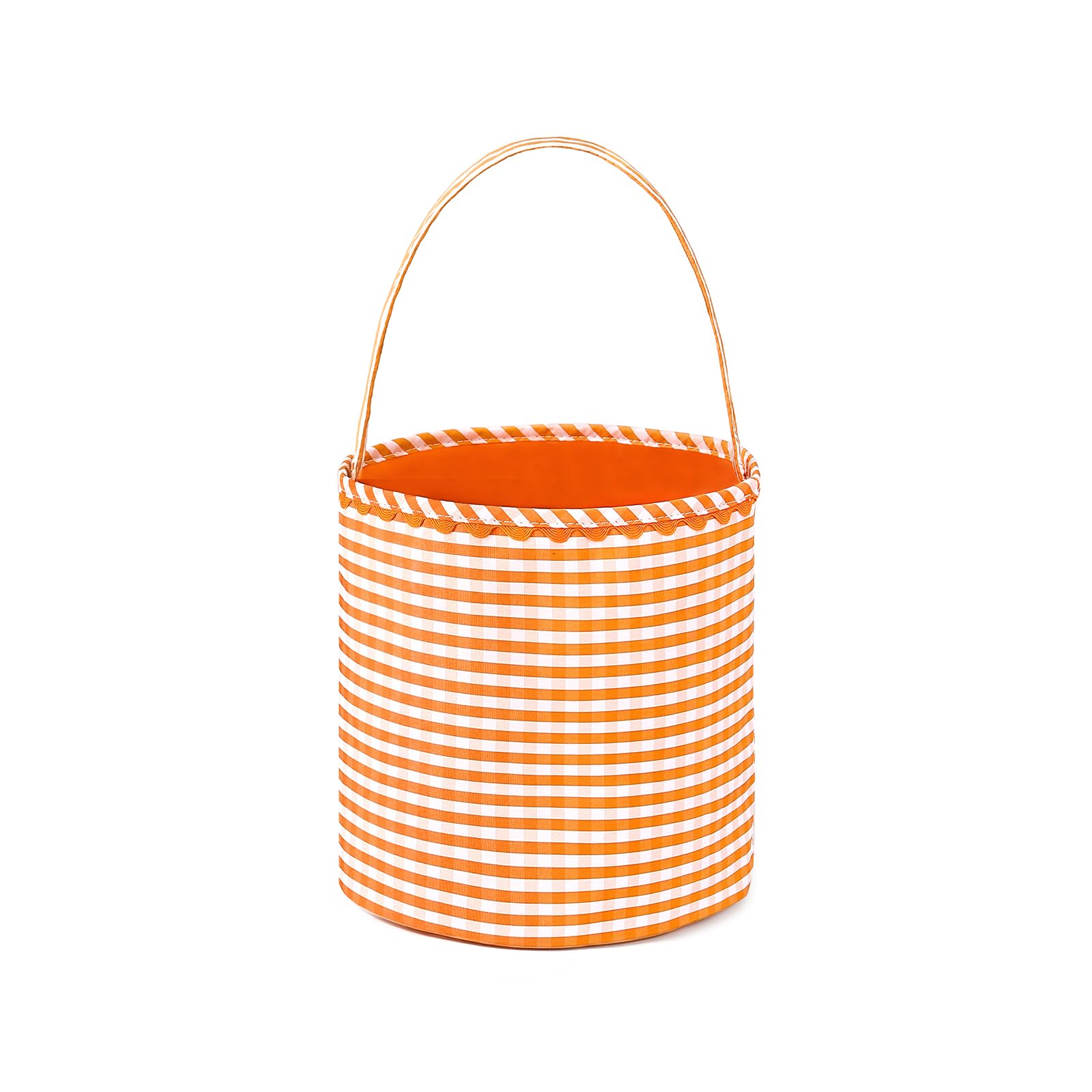 THOVSMOON Halloween Candy Bucket, Orange Gingham