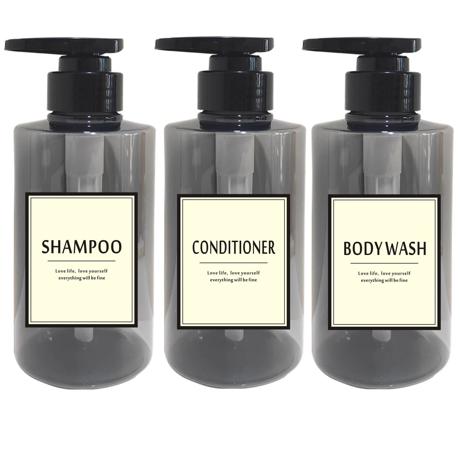 PimyRcyi 300ml Travel Shampoo Bottles Refillable,Empty Pump Plastic Dispensers 10 oz Shower Containers for Shampoo Conditioner B