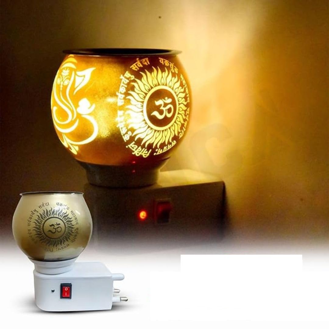 Orzinpro Ceramic Electric Kapoor Dani | Ganesh Ji Om Electic Camphor Burner | Multipurpose Incense Aroma Dhoop Dani | Camphor Bu