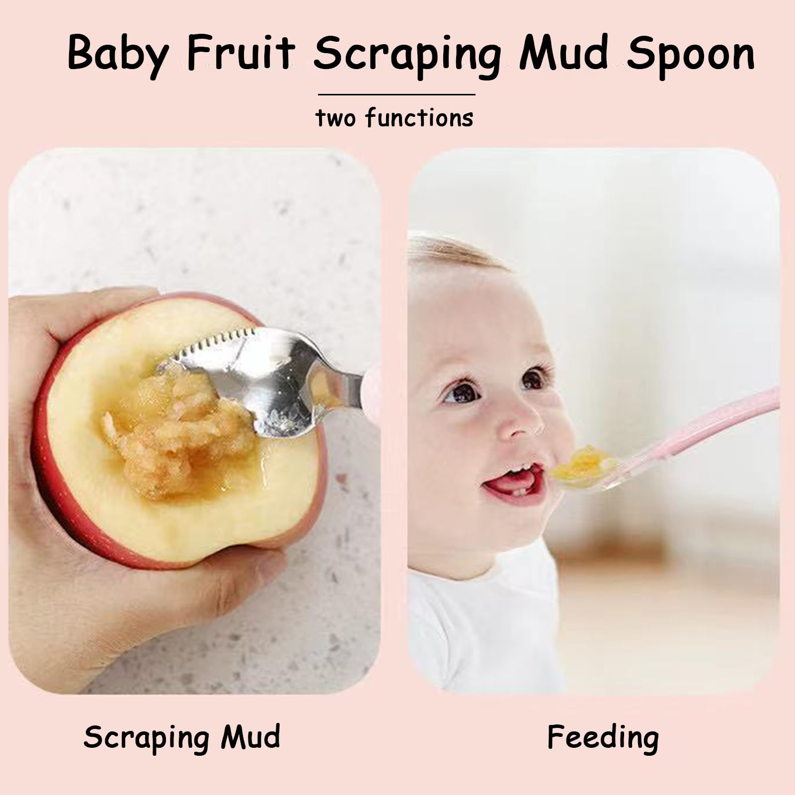 Double Head Baby Silicone Food Spoon (Green), Baby Fruit Scraping Mud Spoon, Feeding Spoons Training Spoon For Infants, Baby Led