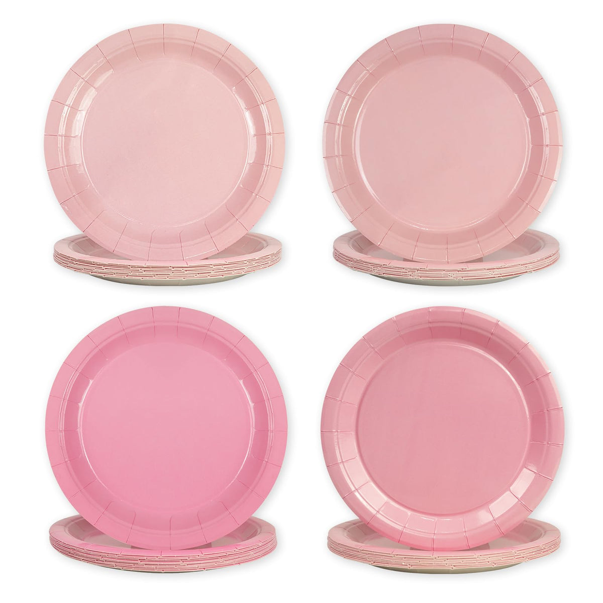 48Pcs Light Pink Paper Plates - 7Inch Gradient Pink Dessert Plate For Cake Salad Pizza Disposable Decoration Supplies For Valent