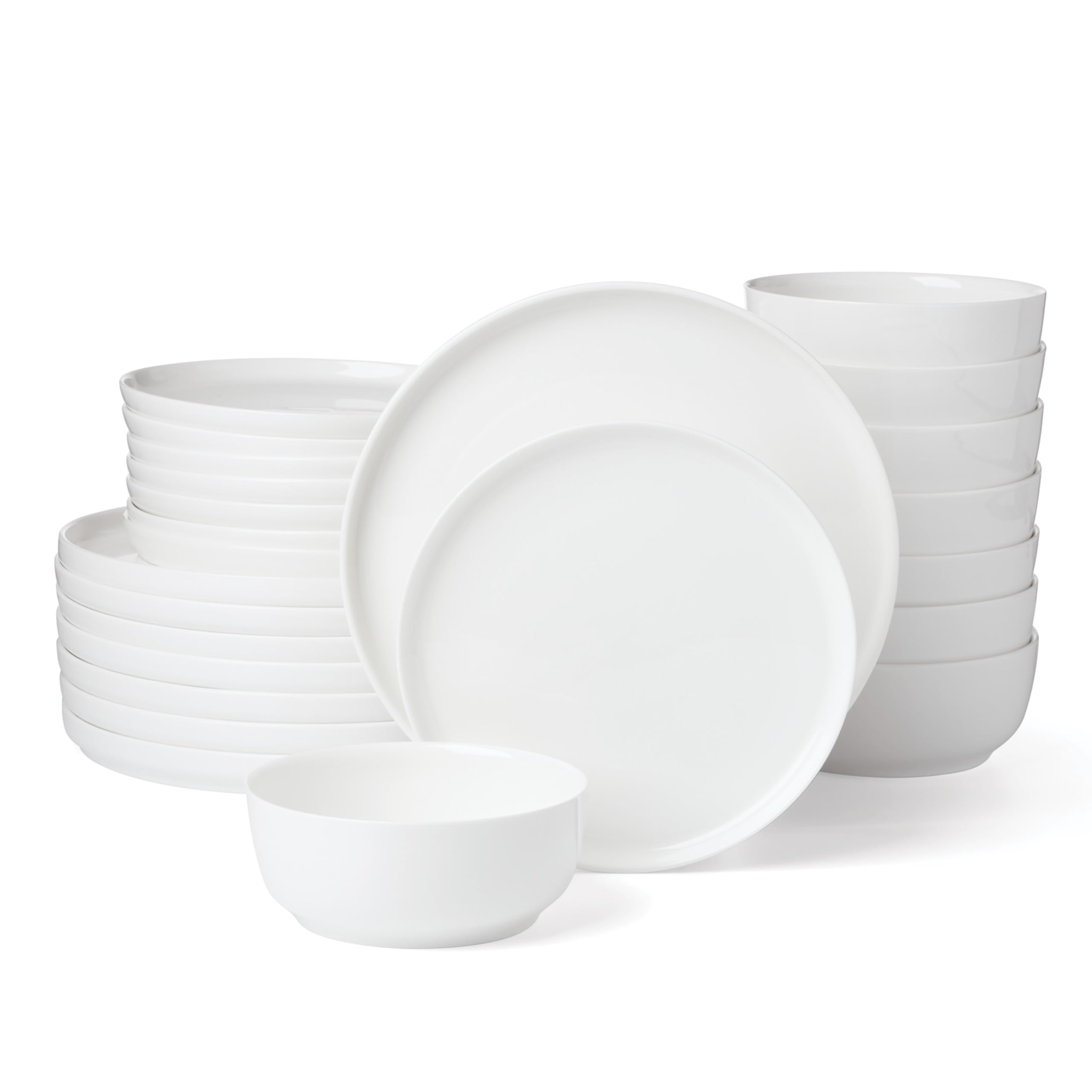 Lenox Dinnerware Sets, Modern White 24-Piece Dinnerware Set, Service For 8, Porcelain Material, Dishwasher Safe, Microwave Safe,