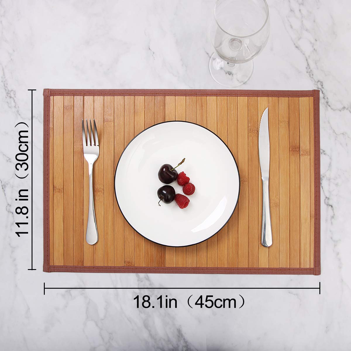 Bamboo Placemats For Dining Table, Placemats Set Of 4,Stain-Resistant,Heat-Resistant Place Mats,Durable And Sturdy Dining Place