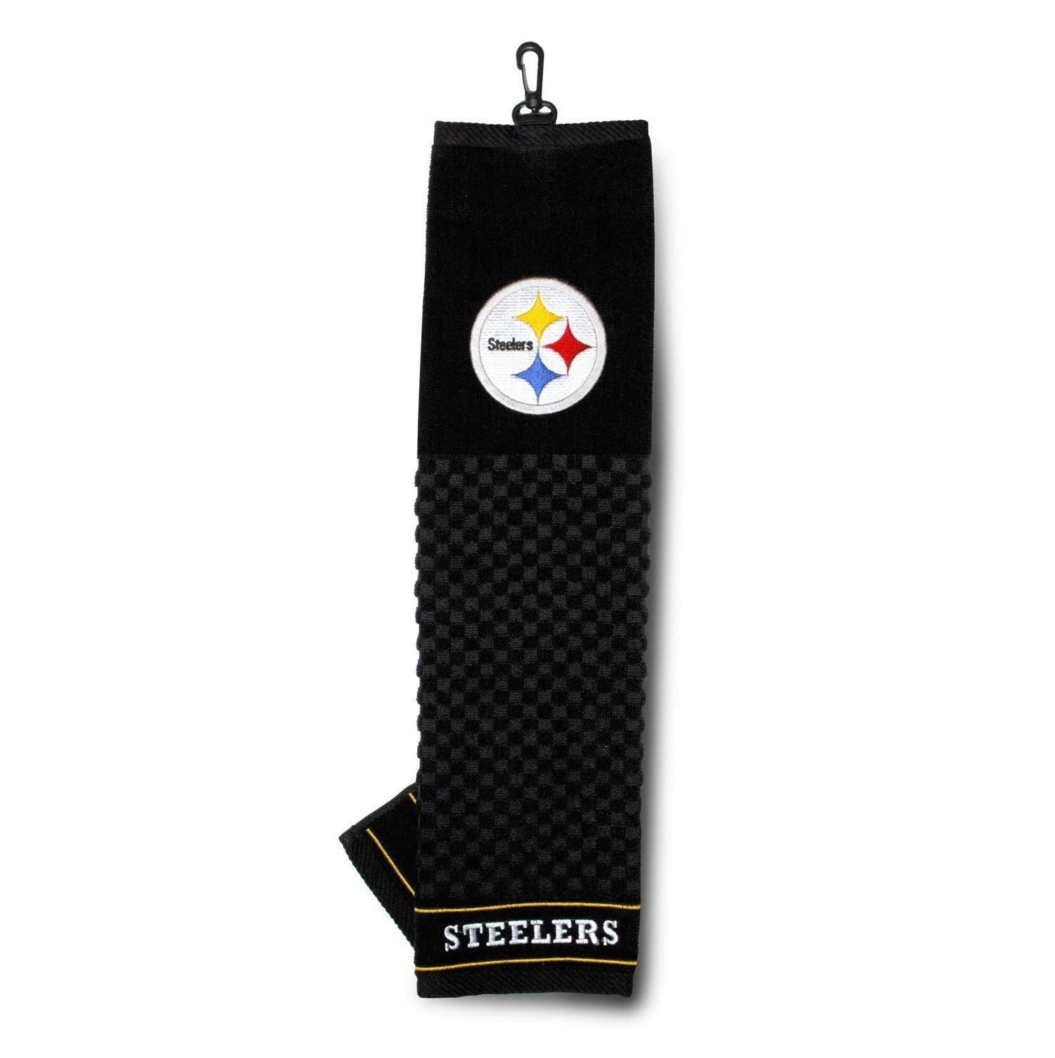 Team Golf Nfl Pittsburgh Steelers Embroidered Golf Towel Embroidered Golf Towel, Checkered Scrubber Design, Embroidered Logo