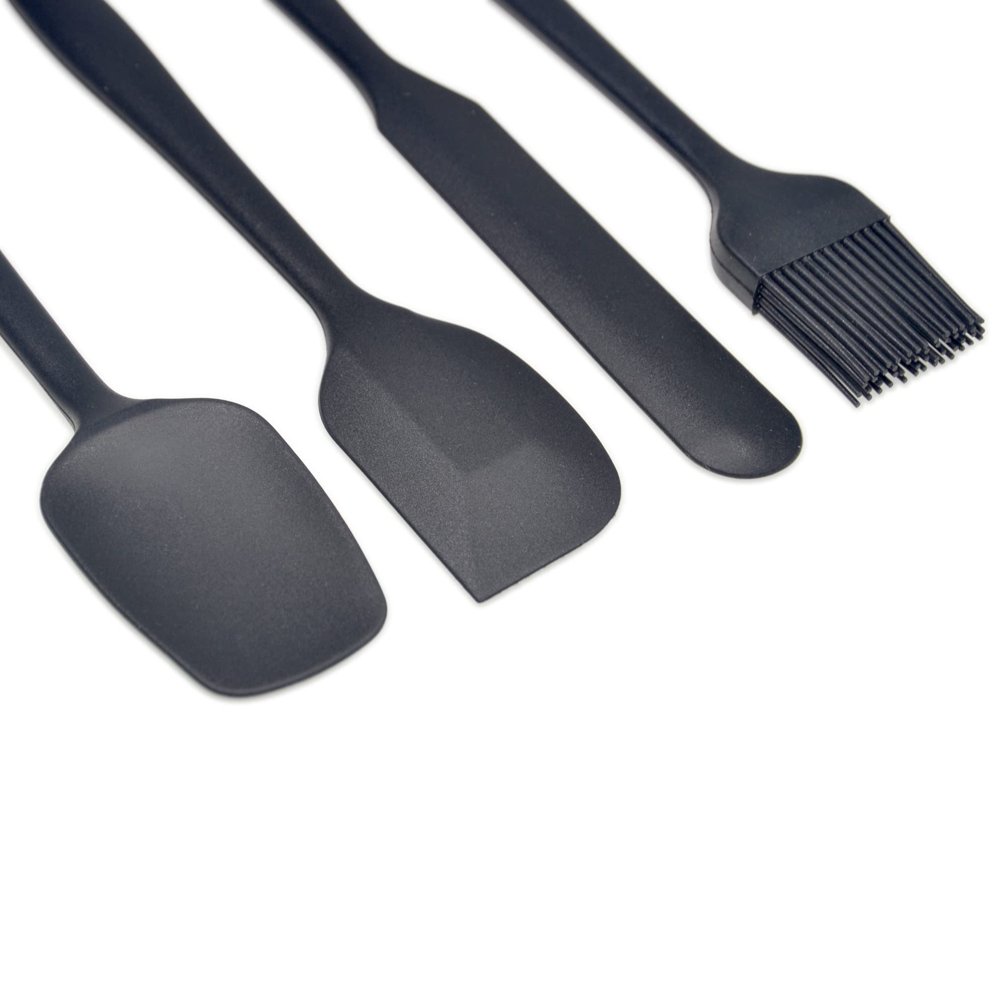 Rosymyth Silicone Spatula Set Of 6, Heat Resistant, Professional For Nonstick Cookware, Seamless And Bpa Free, Black