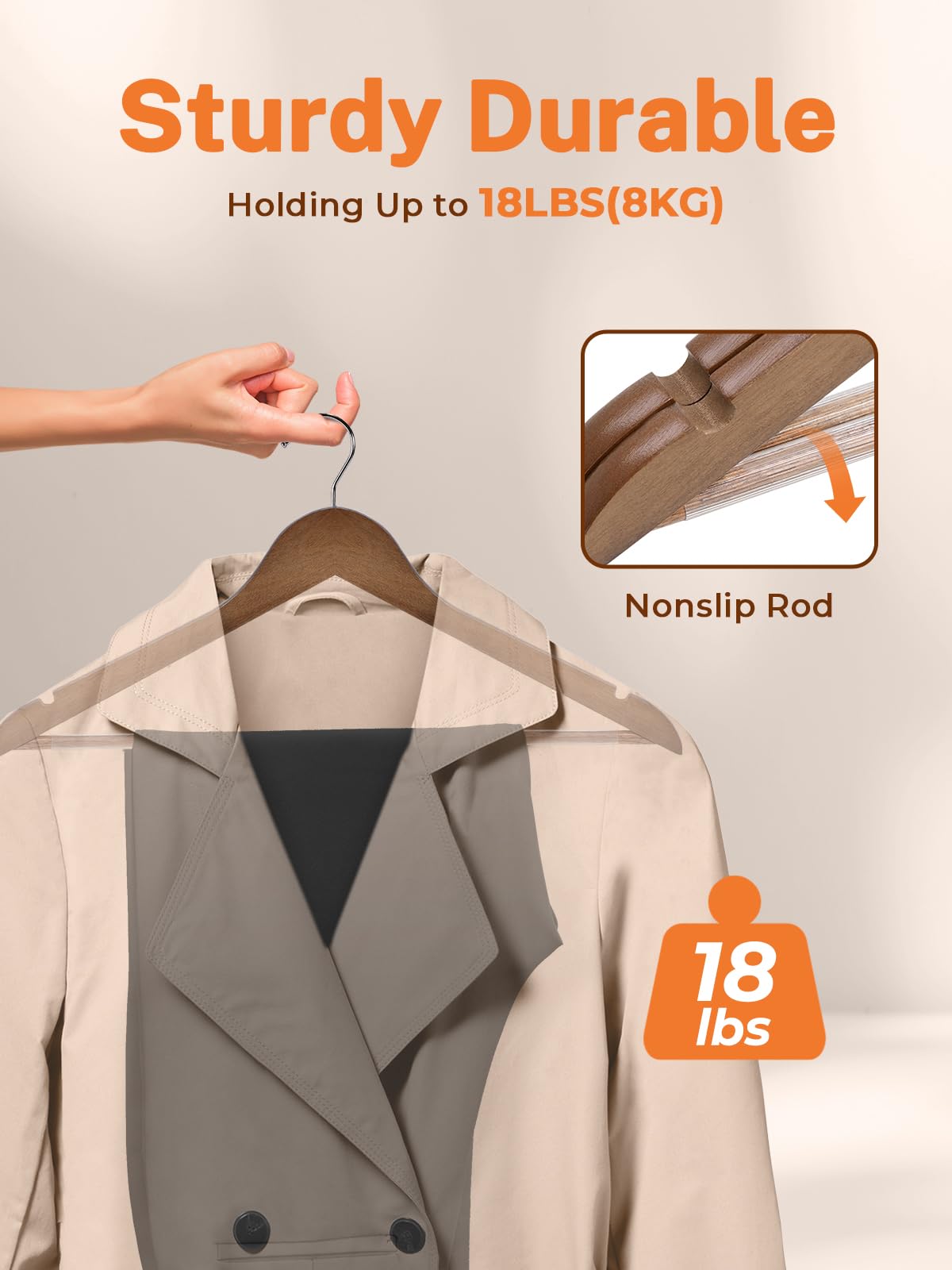 House Day Premium Wooden Hangers 10 Pack Walnut Coat Hangers Wood Clothes Hangers Smooth Finish Wood Hangers For Closet Heavy Du