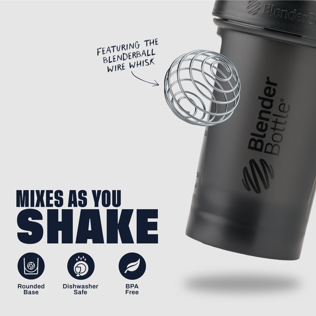 Blenderbottle Classic V2 Shaker Bottle Perfect For Protein Shakes And Pre Workout, 45-Ounce, Black