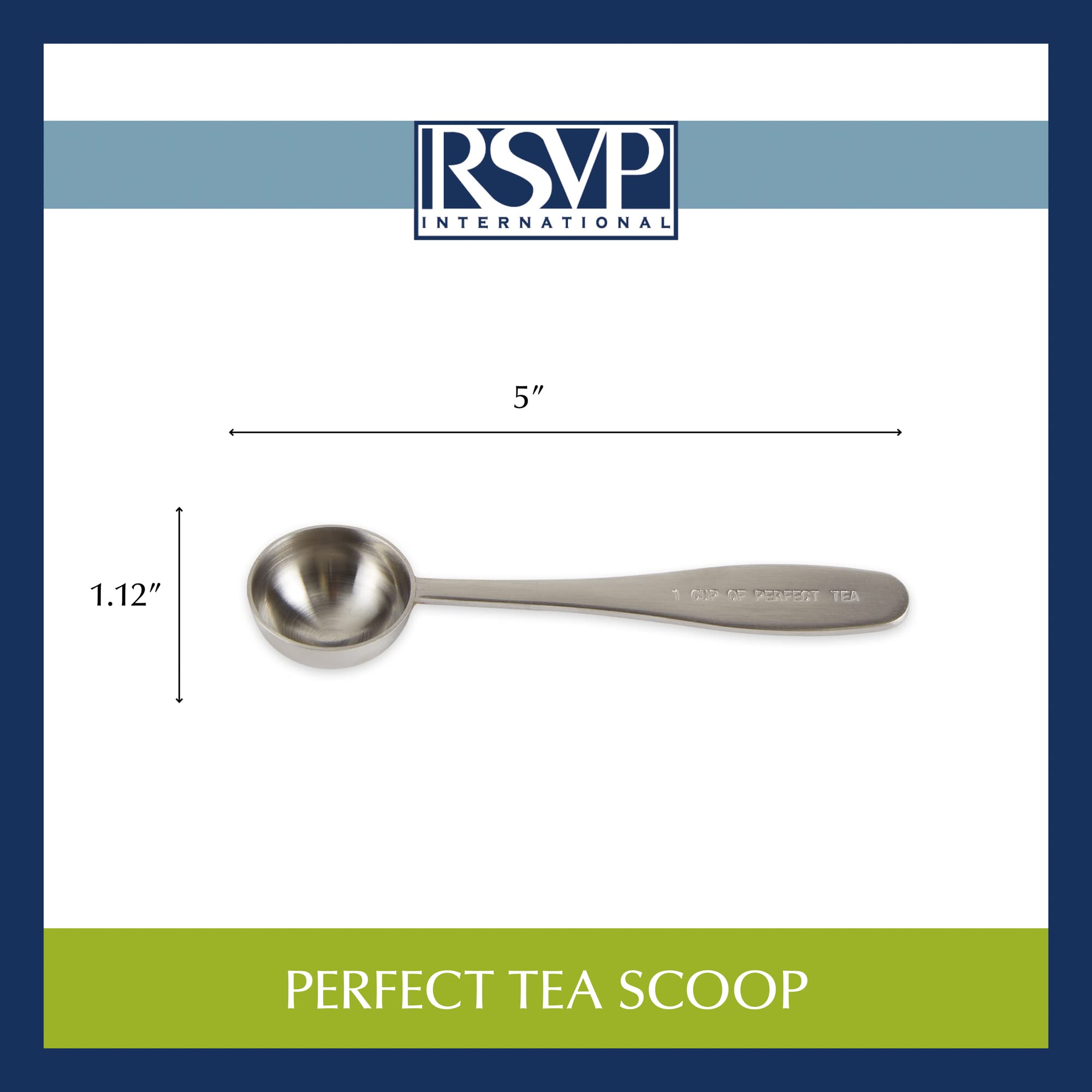 Rsvp International Endurance Kitchen Collection Measuring Tools, Dishwasher Safe, Perfect Tea Scoop, Stainless Steel