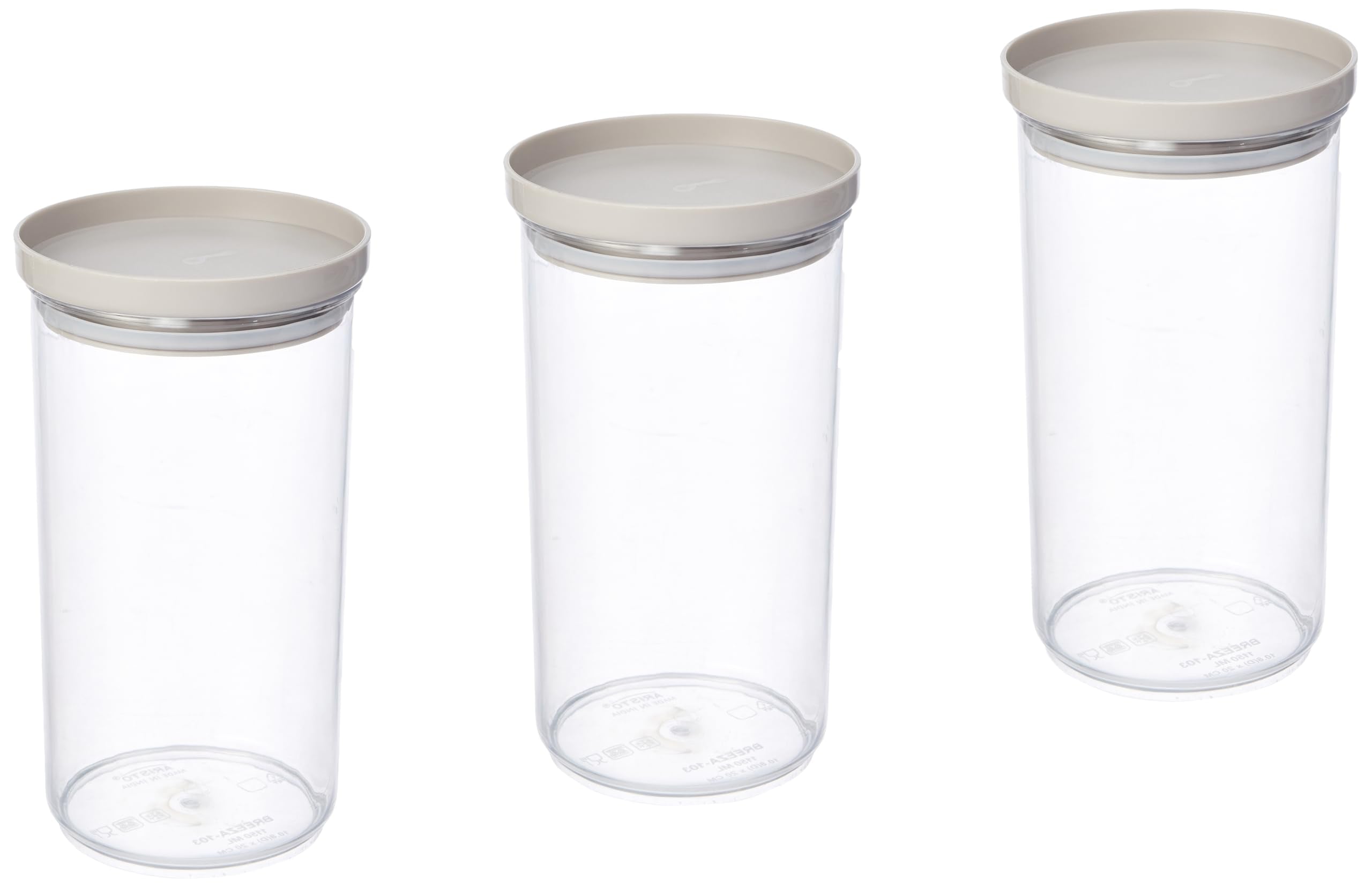 Aristo 103 Airtight Breeza Round Container For Kitchen Storage, Plastic Boxes For Storage, Kitchen Container 1250Ml  Set Of 3 C