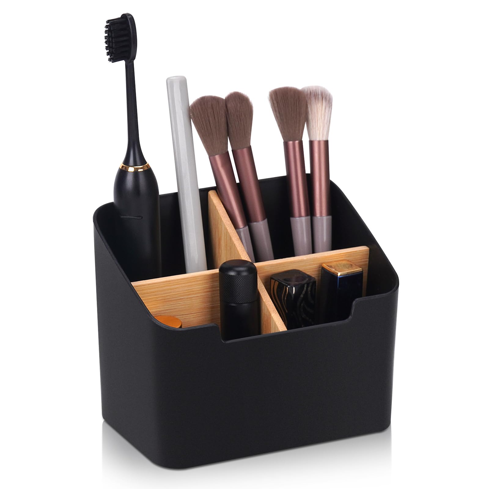 Ayswupt Toothbrush Holders for Bathrooms,Electric Toothbrush and Toothpaste Holder with Divider for Bathroom Countertop Organize