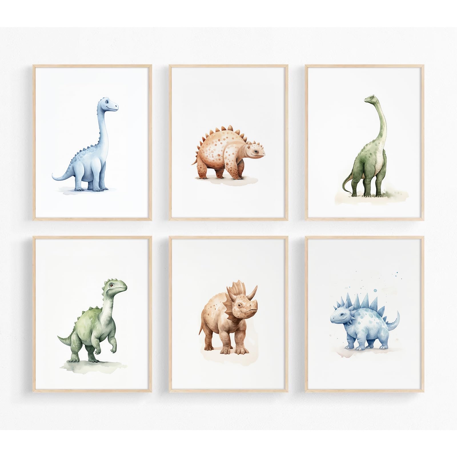 Dinosaur Watercolor Wall Art Decor Dino Boys Room Canvas Wall Art Nursery Kids Prints Toddler Dinosaur Poster Boys Kids Artwork
