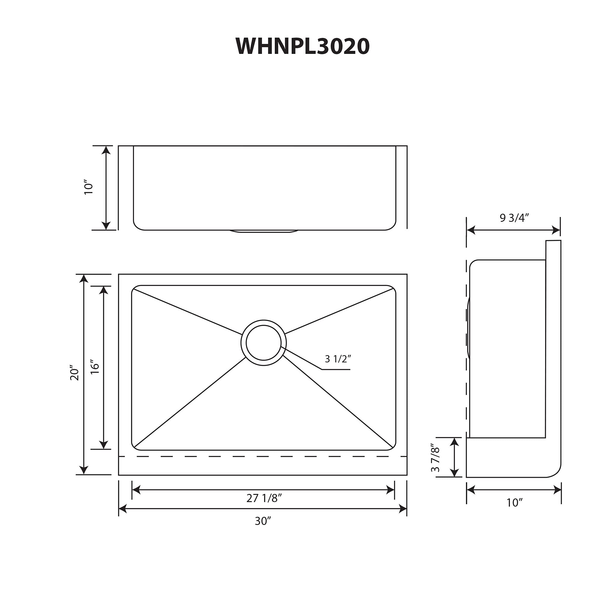 Whitehaus Whnpl3020-B Noah Plus Collection Kitchen Sink, Brass