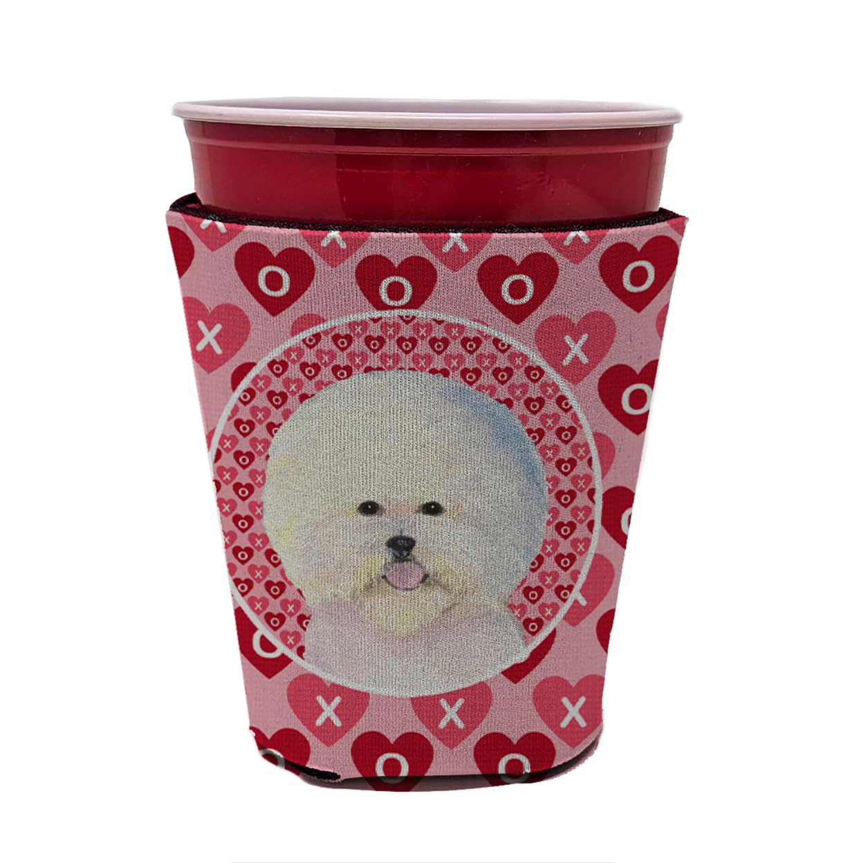 Bichon Frise  Red Solo Cup Beverage Insulator Hugger