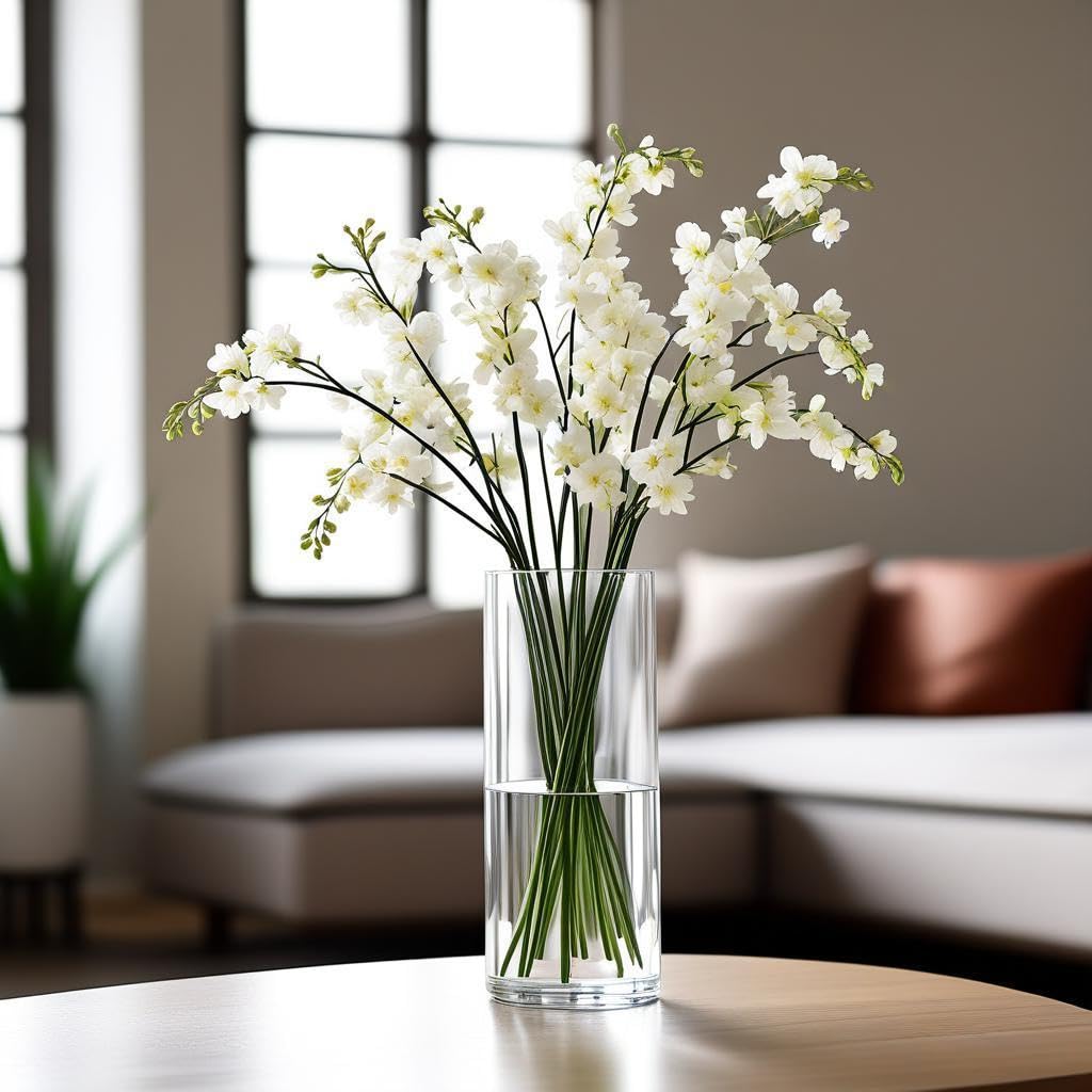 cYS Excel clear glass cylinder Vase (H:12 D:4)  Multiple Size choices glass Flower Vase centerpieces  Hurricane Floating candle
