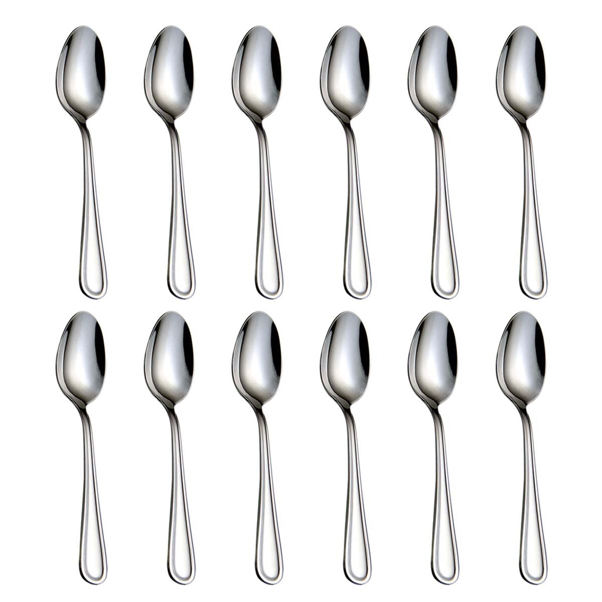 HISSF Teaspoons Set, Stainless Steel 18/0 Tea Spoon 12pcs, 6.29 Inches For Home, Kitchen Restaurant, Slilver
