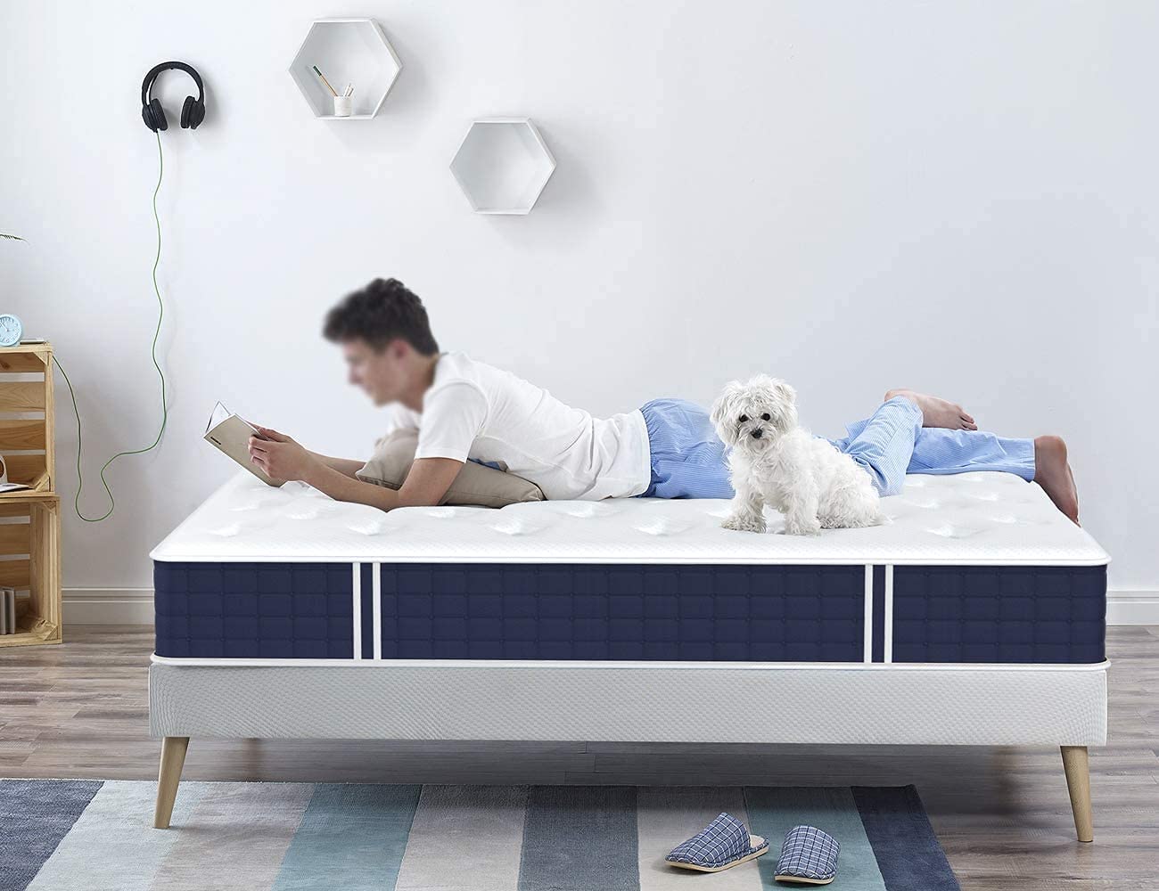 Coolvie Twin Mattress, 10 Inch Twin Size Hybrid Mattress, Individual Pocket Springs With Memory Foam, Bed In A Box, Cooler Sleep