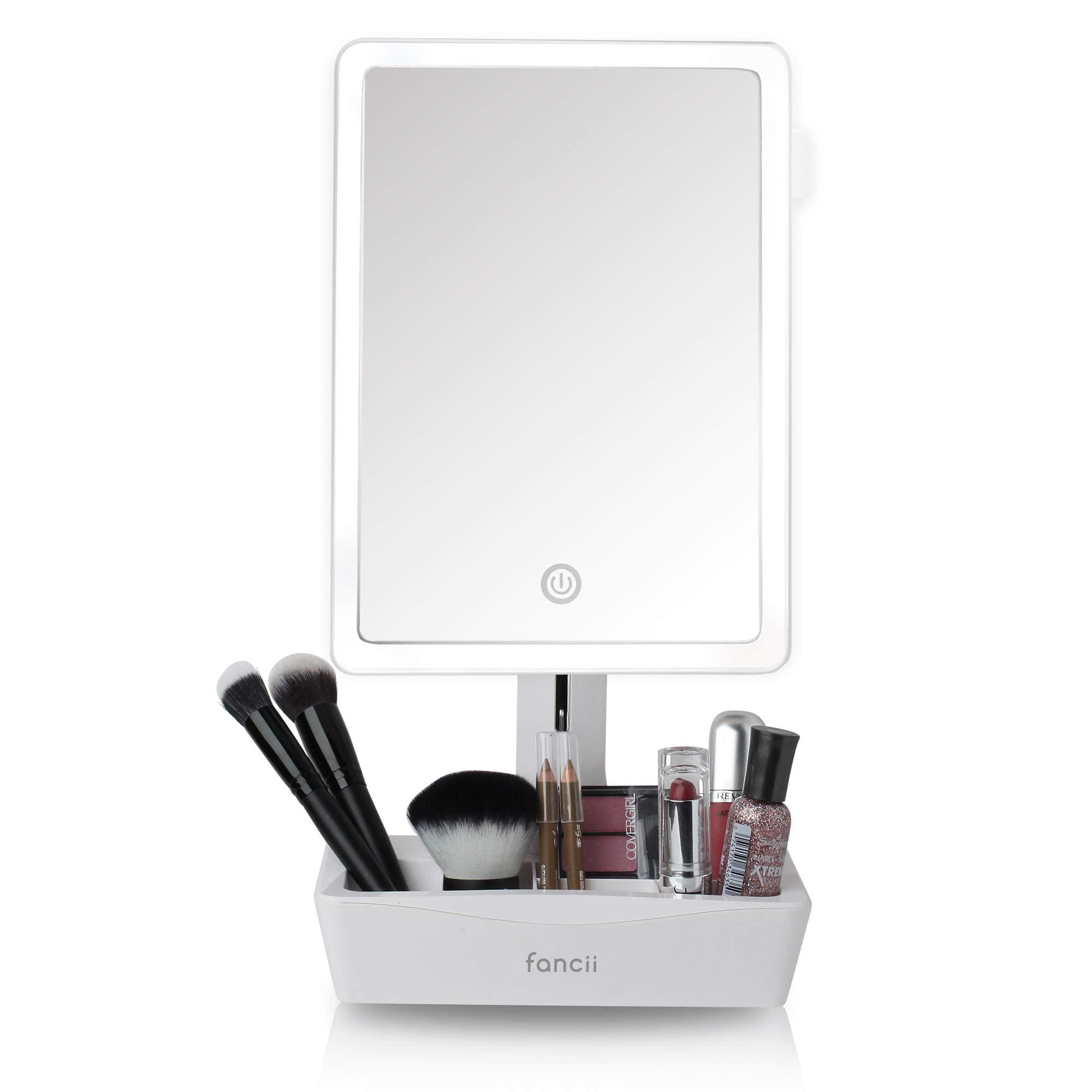 Fancii Led Lighted Large Vanity Makeup Mirror With 10X Magnifying Mirror - Dimmable Natural Light, Touch Screen, Dual Power, Adj
