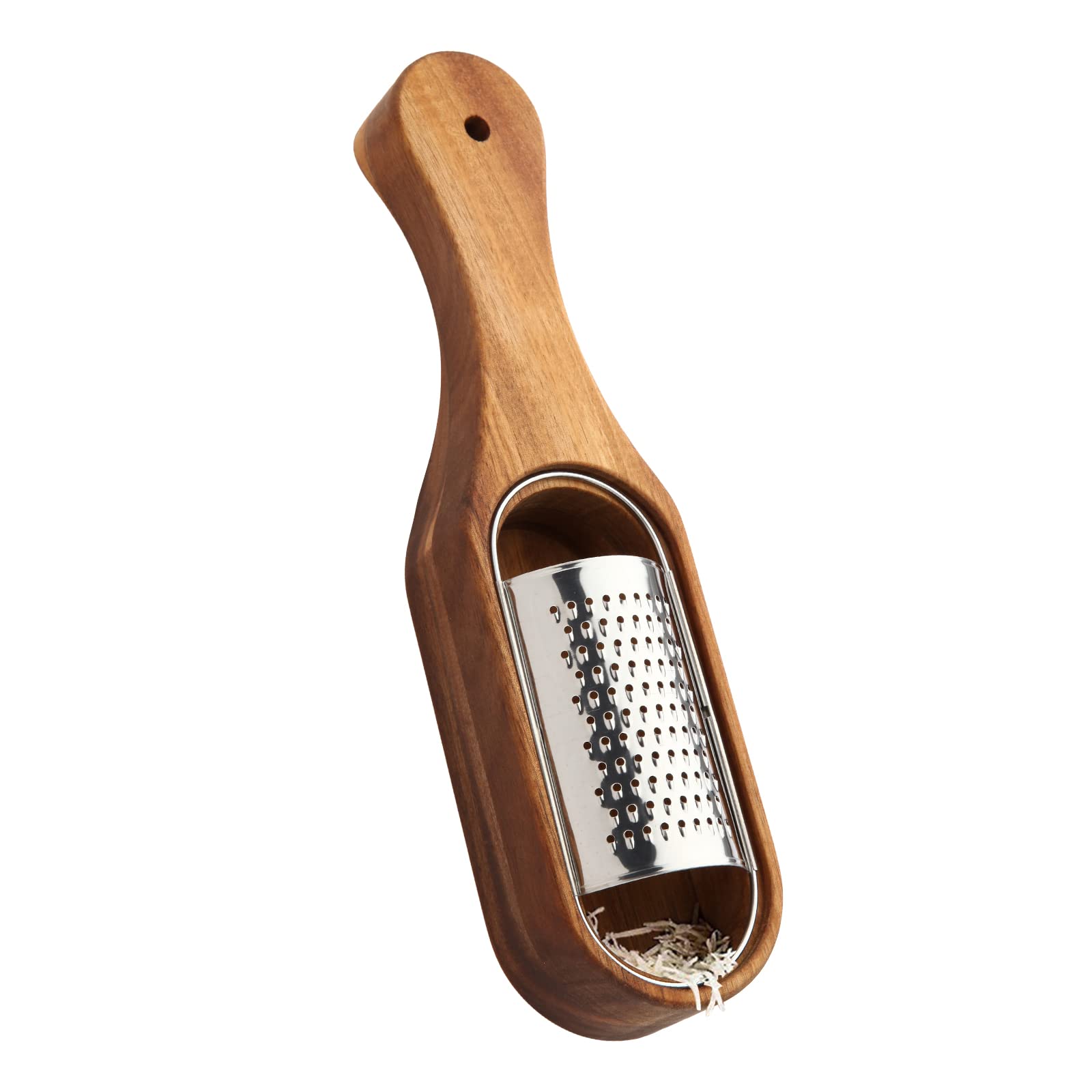 Cheese Grater With Container - Stainless Steel Cheese Grater With Wood Handle Shredder Zester Grater Box Kitchen Handheld Cheese