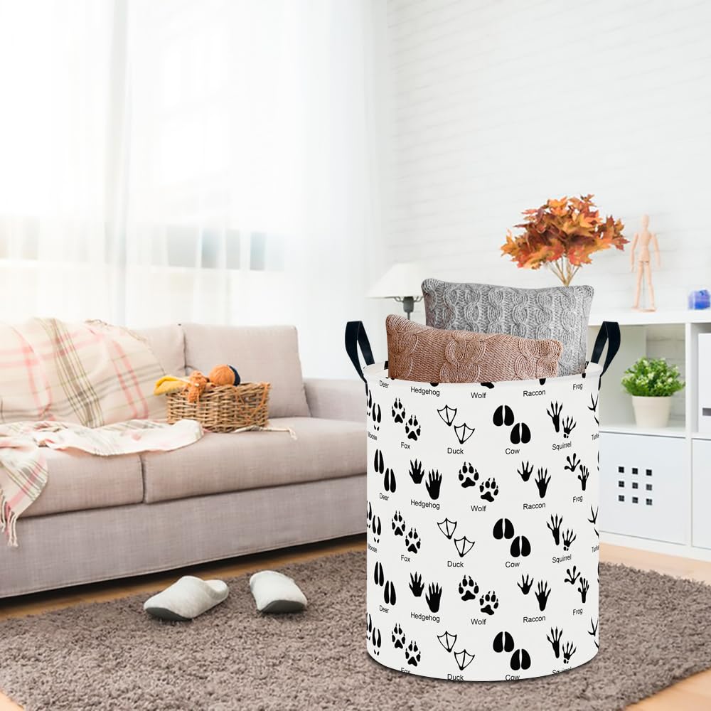 Clocor Large Laundry Basket,Waterproof Nursery Hamper,Collapsible Fabric Storage Container,Room Decor,Gift Basket(Animal Paw
