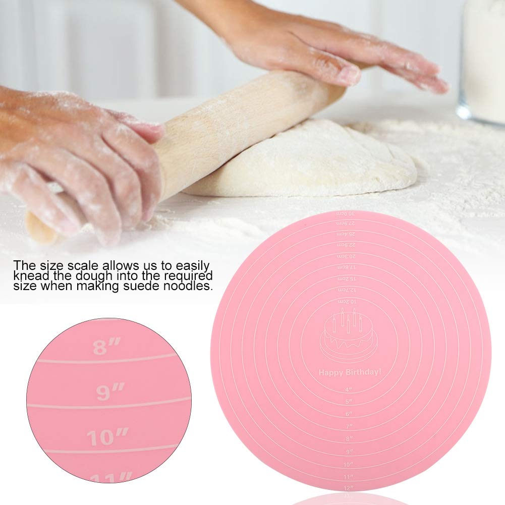 Baking Mat Round Silicone Pastry Mat, Nonslip Sheet Mat With Measurement, Nonstick Dough Rolling Mat Food Grade Silicone Counter