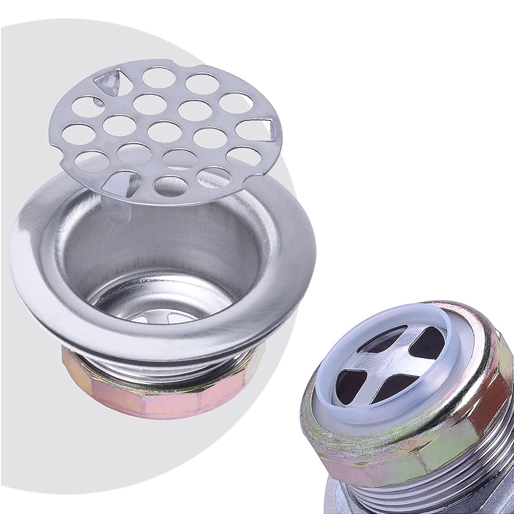 Varnahome Stainless Steel Shower Strainer Assembly W/Flat Grid Strainer For Bar Or Bathroom Sinks