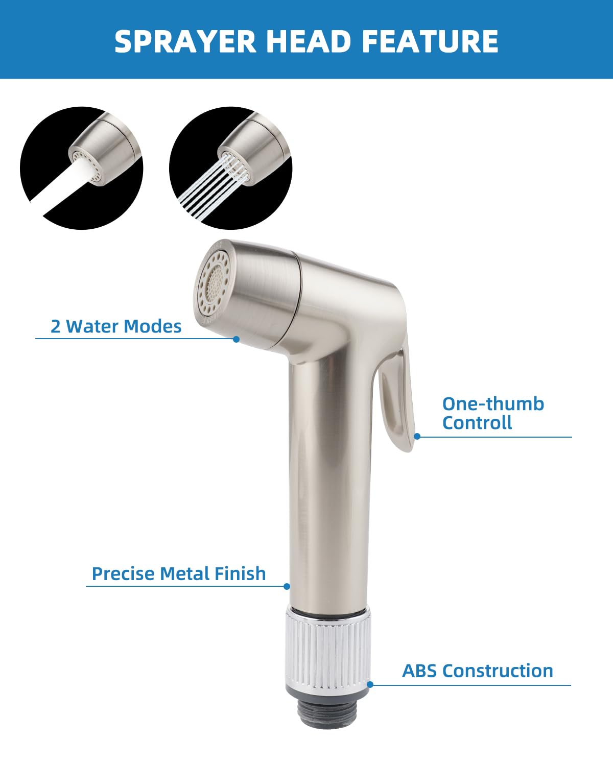 2 Function Universal Kitchen Sink Spray Attachment/Hose/Holder Set, With Water Flow Restrictor Compatible With Moen/Delta Faucet