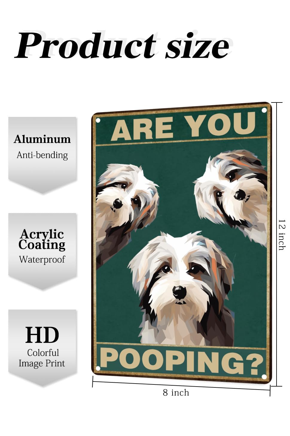 Toppacific Havanese-Dog 12X8 Inch Are You Pooping Sign Bathroom Decor- Dog Metal Poster Dog Lover Gift Art Funny Dogs Wall Art D