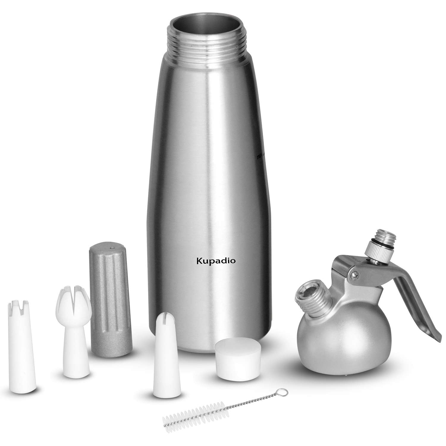 Professional Aluminum Whipped Cream Dispenser Cream Maker 500Ml (1 Pint) For Desserts Gourmet Cream Whipper With 3 Decorating No