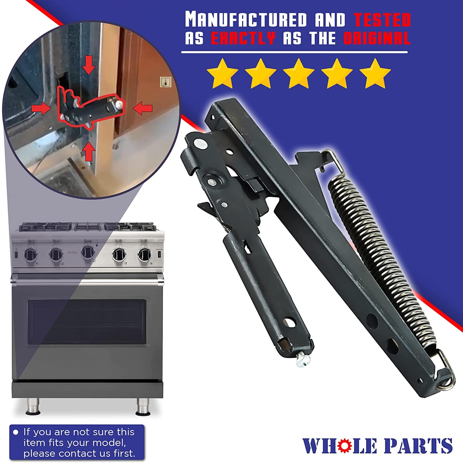 Whole Parts Oven Door Hinge (Black) Part # Pc020007 [Enhanced Stronger Version], Replacement And Compatible With Some Viking Ove