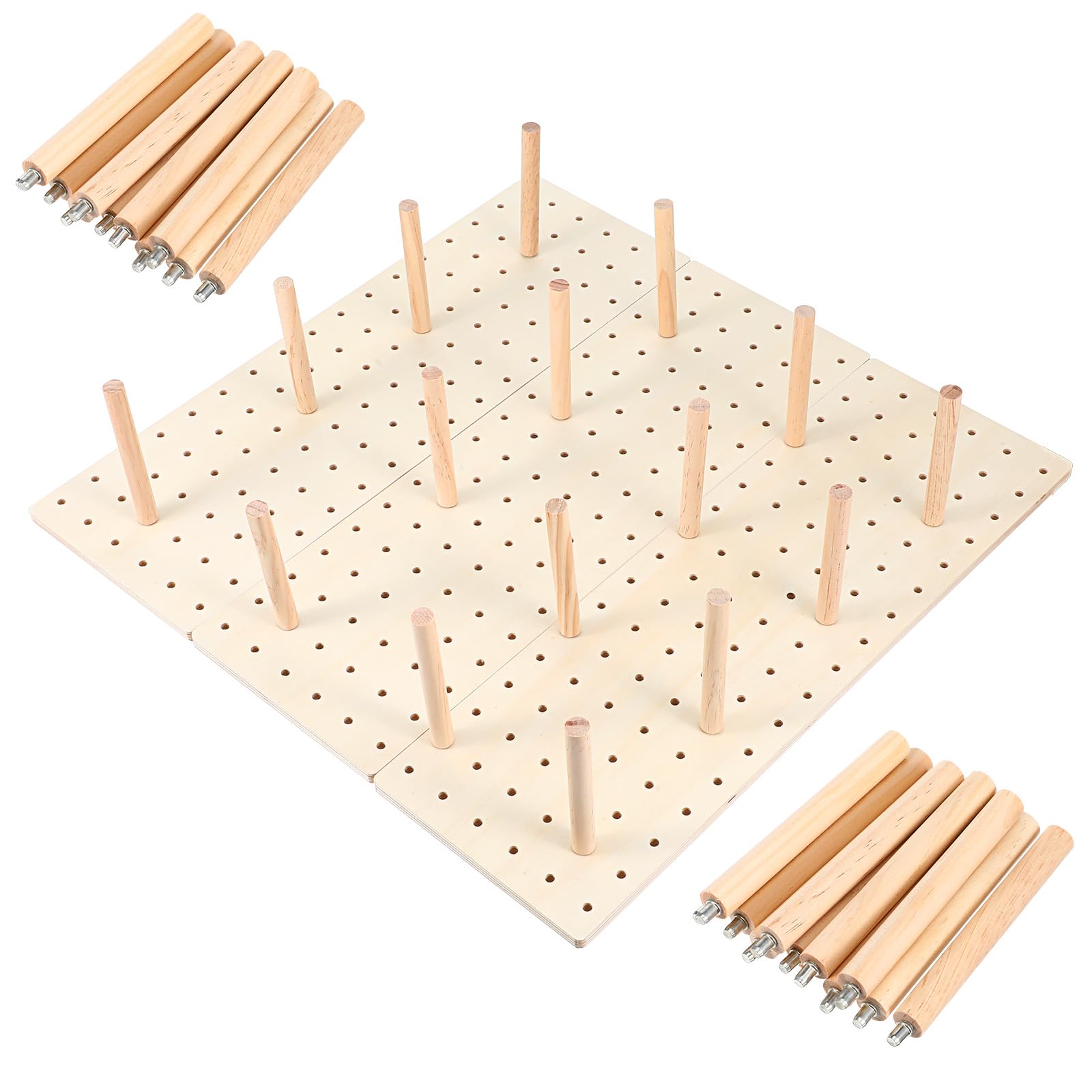 xozeooeu 3Pack Wood Pegboard Drawer Organizer with 24 Adjustable Pegs  Customizable Kitchen Drawer Plate & Utensil Organizer, 