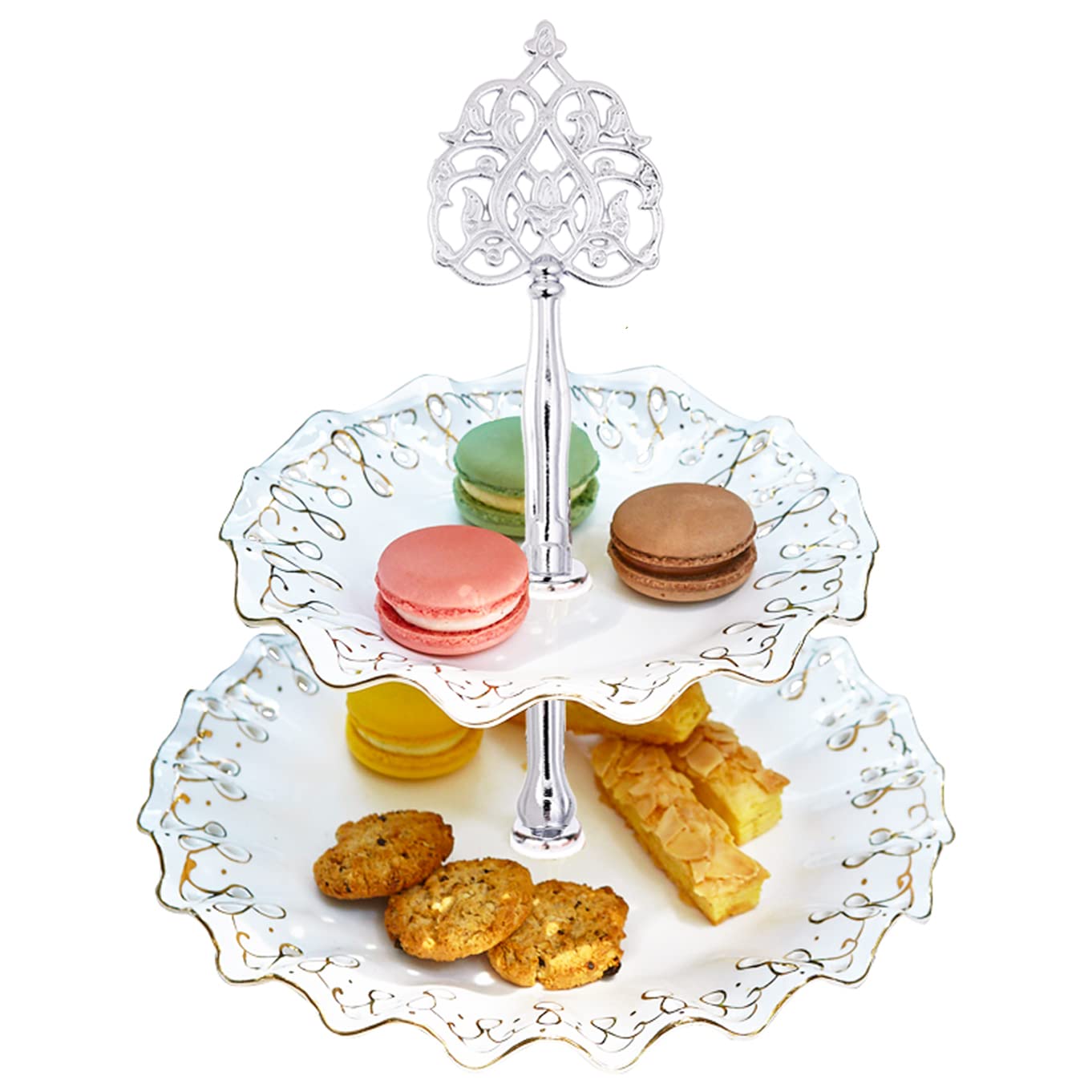 15 Inches 3-Tier Cupcake Stand Hardware Fittings, Metal Mold Scepter Holder Diy Making For Fruit Plate Cake Stand Snack Tray Rep