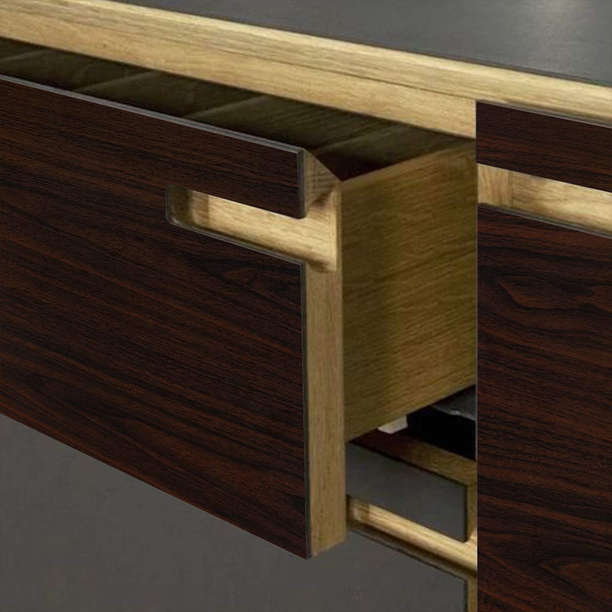 Dark Brown Wood Grain Wallpaper Faux Walnut Wood Contact Paper Self-adhesive Wood Stickers for Furniture Waterproof Wallpaper Pe