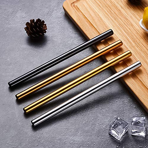 Sunwinc 100Pack Reusable Straws&Jumbo Smoothie Straws-0.5'' Wide. Stainless Steel 18/10 Extra Wide Reusable Metal Straws,Fat Str