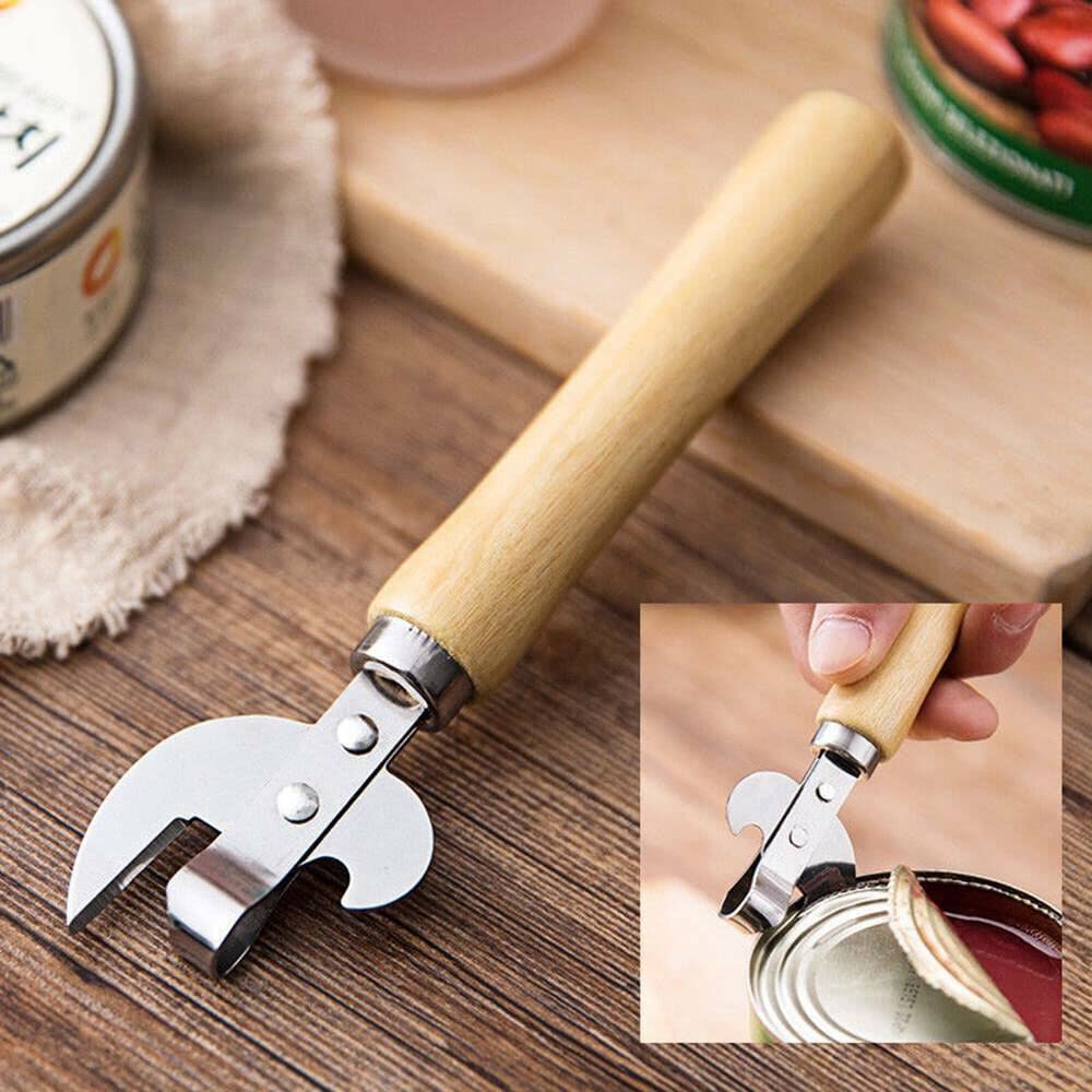 2Pcs Stainless Steel Traditional Old Fashion Stab Can & Tin Opener And Corkscrew