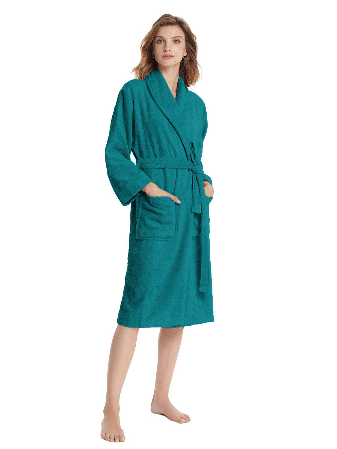 Sioro Robes For Women Terry Cloth Long Hotel Spa Bathrobes Cotton Towel House Coat Hot Tub Soft Absorbent Loungewear