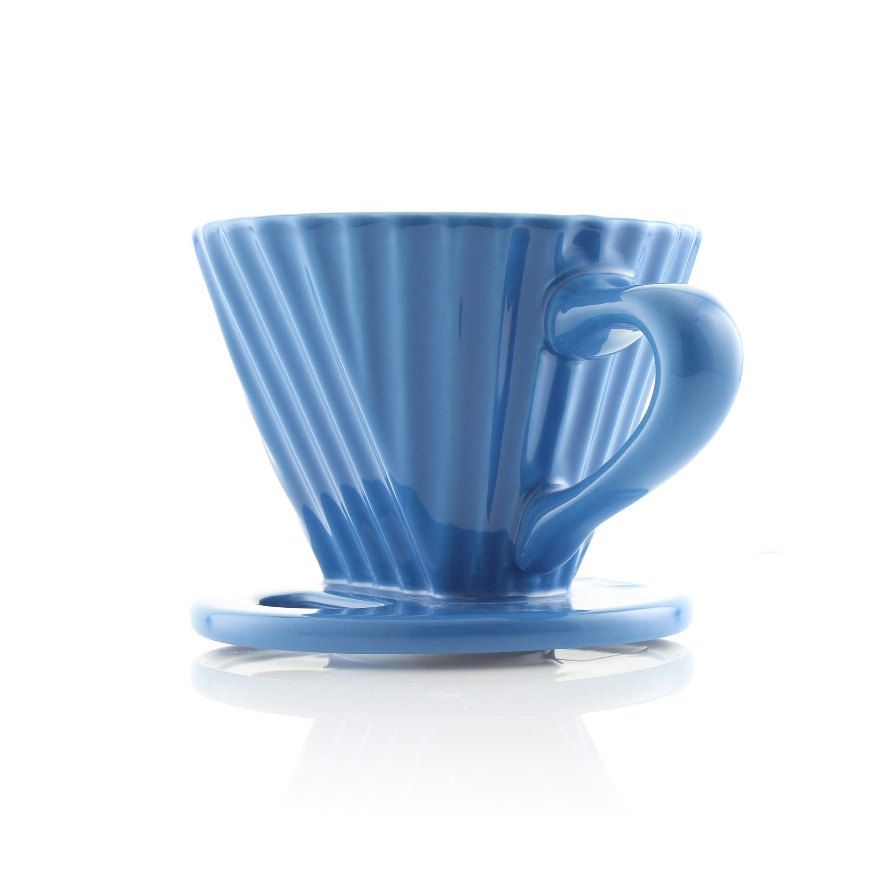 Chantal ''Lotus'' Ceramic Pour Over Coffee Dripper, 8 Ounces, Blue Cove