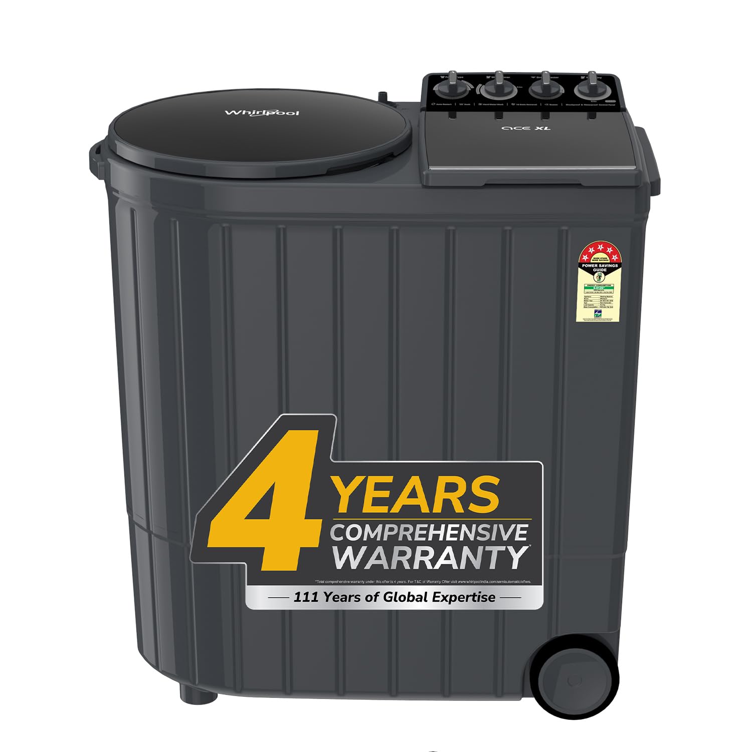 Whirlpool 11Kg SemiAutomatic Top Loading Washing Machine (Ace Xl 11 Dmix Graphite Grey,10Yr Mw, Dynamix Detergent Dispenser)