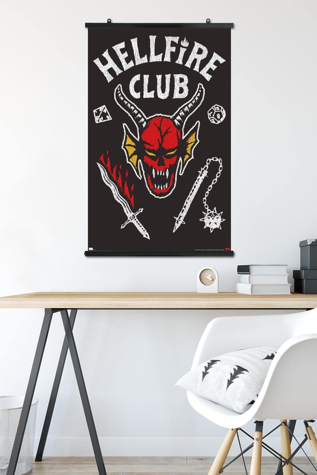 Trends International Netflix Stranger Things: Season 4 - Hellfire Club Wall Poster, 22.375'' X 34'', Poster & Clip Bundle