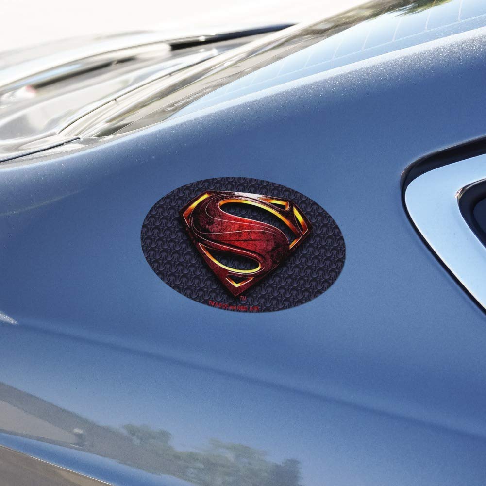 Justice League Movie Superman Logo Automotive Car Refrigerator Locker Vinyl Euro Oval Magnet