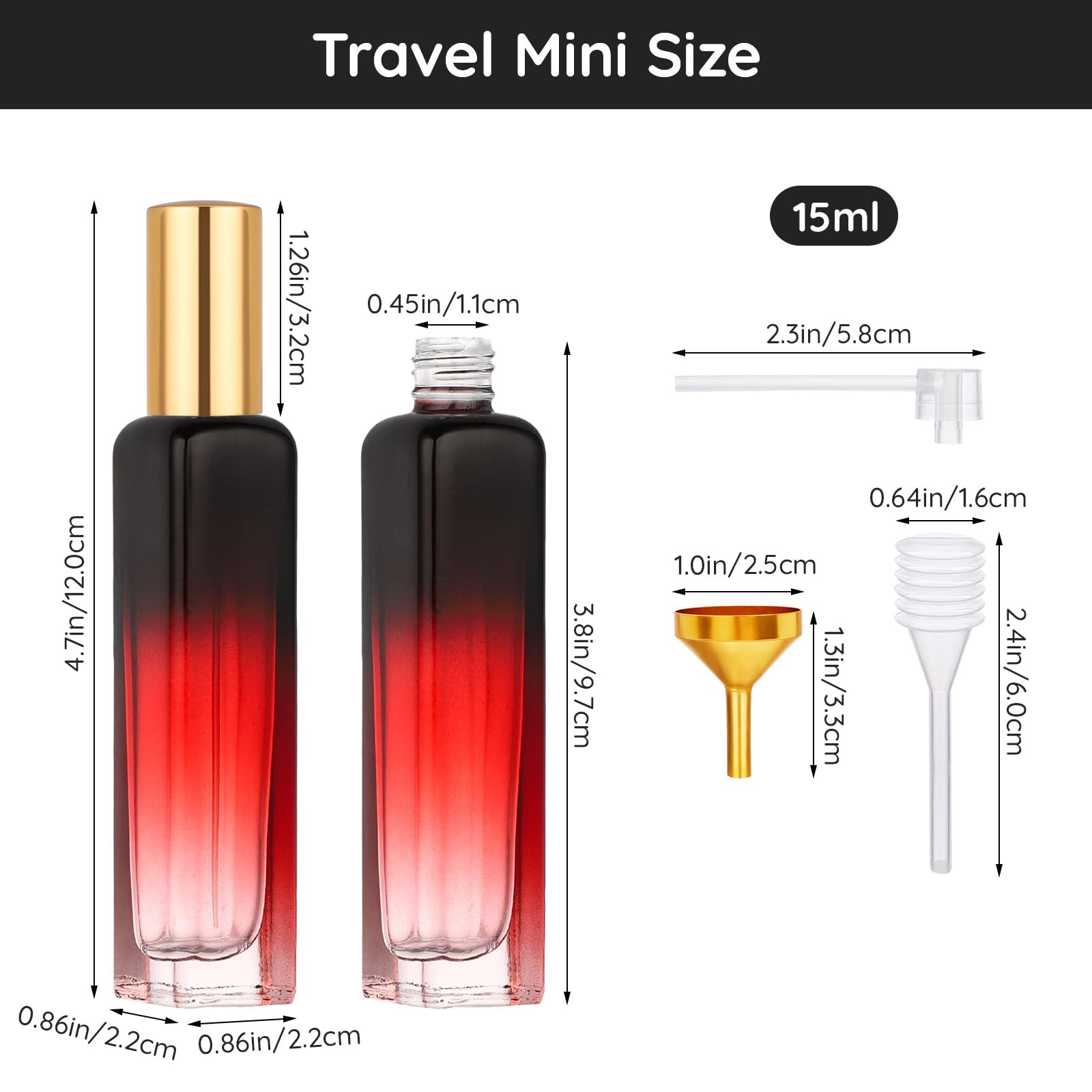 Segbeauty 0.5Oz Portable Travel Perfume Bottles, 10 Pack Of 15Ml Glass Travel Size Perfume Atomizer Refillable, Mini Cologne Ato