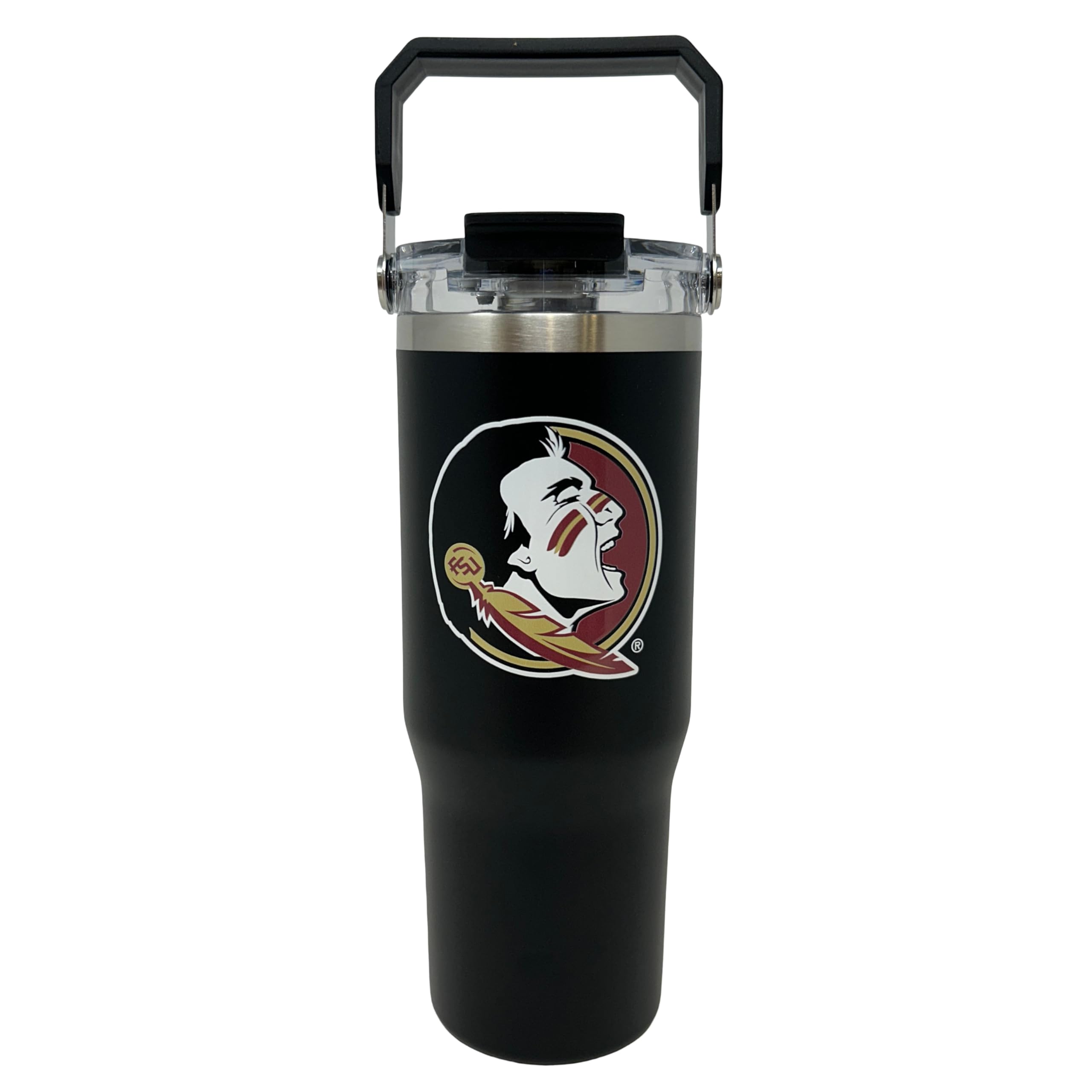 Decorvo 32 oz Collegiate Stainless Steel Tumbler  Double Walled Insulated Water Bottle with Top Handle (Florida St)