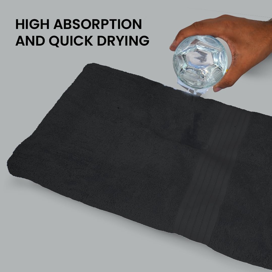 Textila 100% Cotton Bath Sheet Towels - Jumbo Size 35X70 Inches, Ultra Soft And Absorbent, (2 Pack - Black) Luxury Oversized Tow