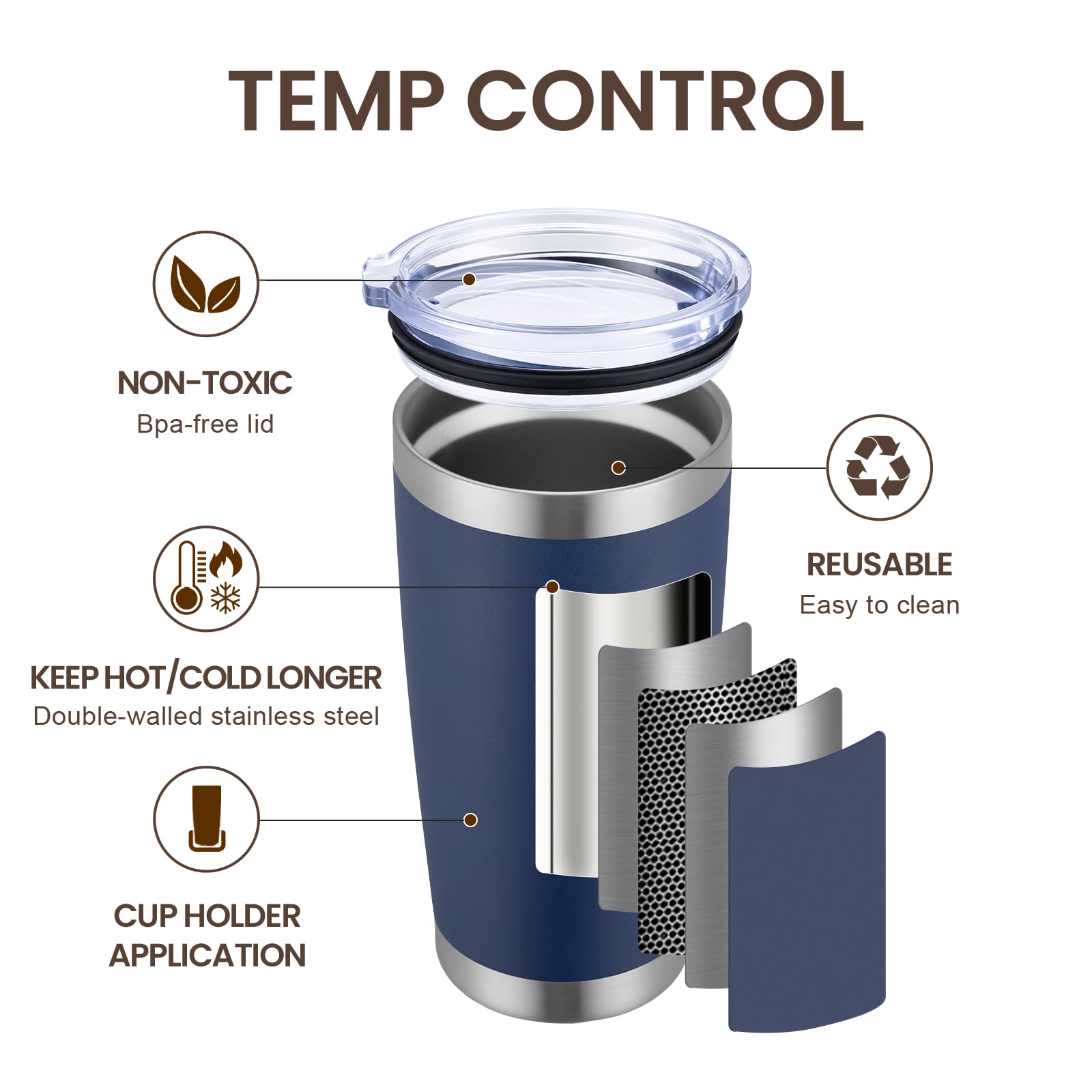 Meway 20Oz Tumbler 4 Pack Double Wall Vacuum Insulated Travel Mug Bulk, Stainless Steel Tumblers With Lid And Straw, Durable Pow