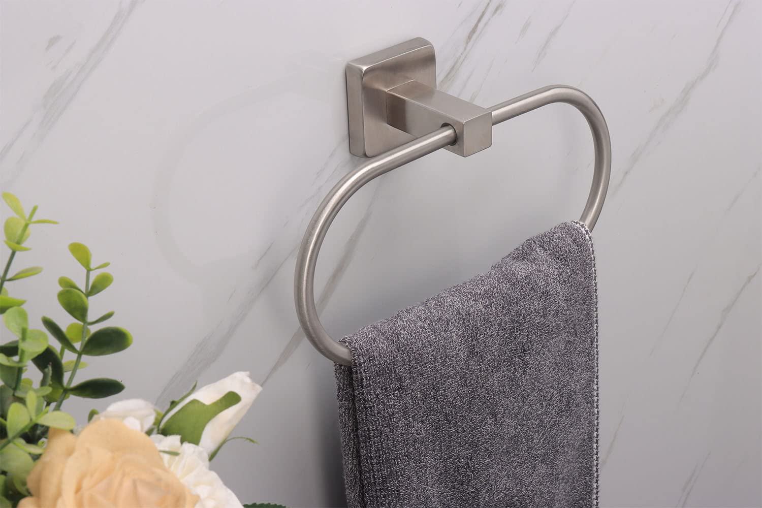 Tocten Towel Ring/Hand Towel Rack - Thicken Sus304 Stainless Steel Bathroom Hand Towel Holder Heavy Duty Unique Oval Hand Towel
