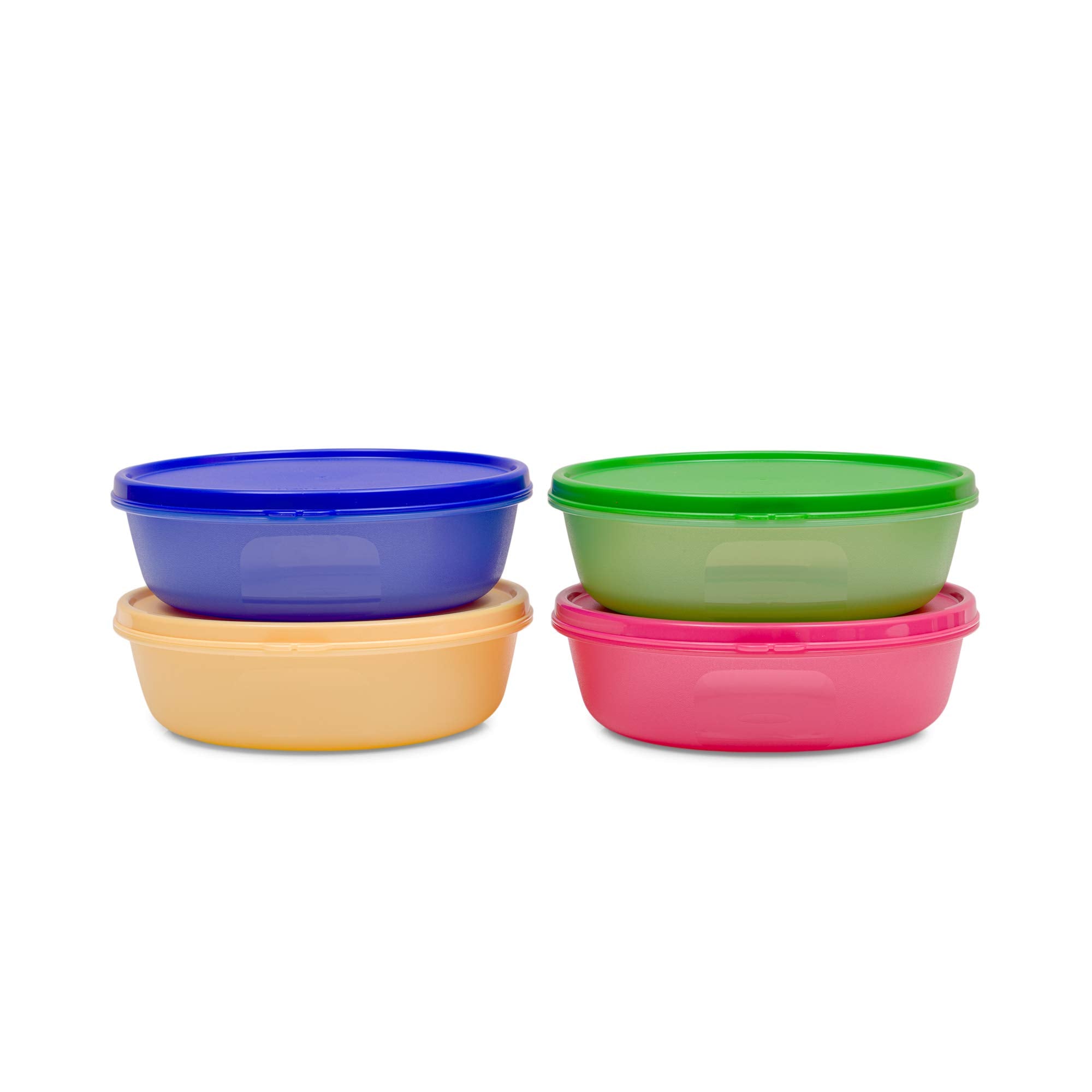 Tupperware Plastic Bowl (1000Ml, Multicolour) -4 Piece - Multicolor