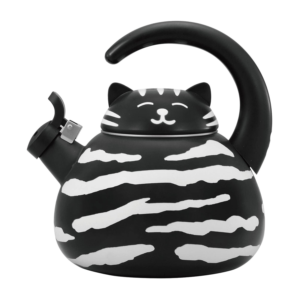 Whistling Tea Kettle For Stove Top Enamel On Steel Teakettle, Supreme Housewares Black Cat Design Teapot Water Kettle Cute Kitch