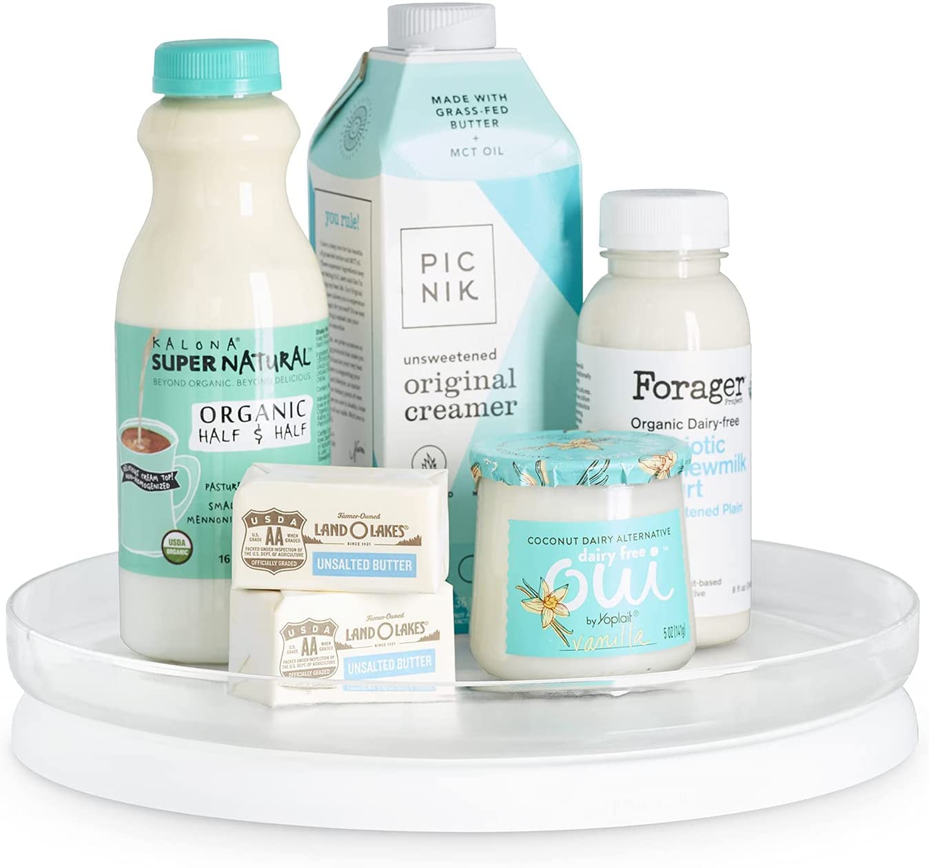 Youcopia Fridgeview Fridge Turntable, Lazy Susan Organizer For Refrigerator Storage, 11    , White