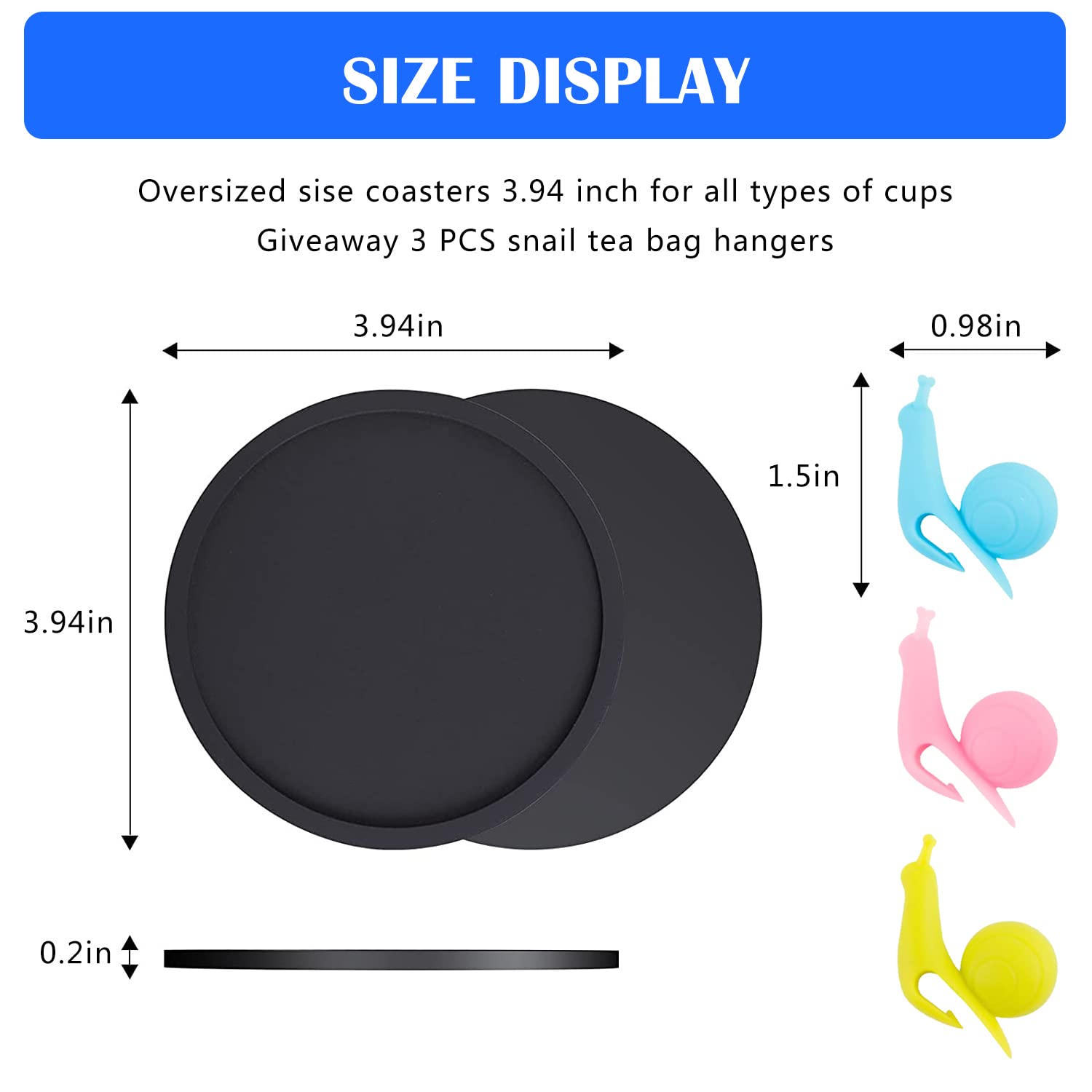 Silicone Coasters, Coasters For Drinks 6 Set Non-Slip Cup Coasters, Heat Resistant Cup Mate, Soft Coaster For Tabletope Protecti